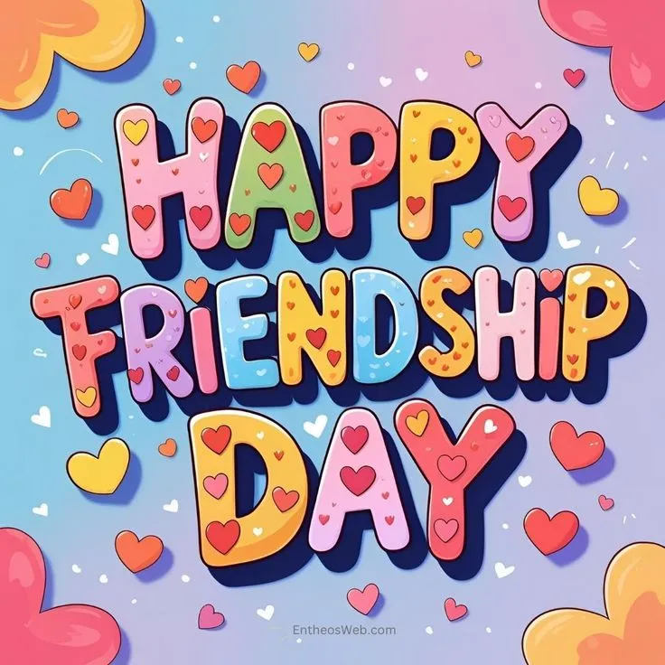 Happy Friendship Day wishes greeting card design for best friends