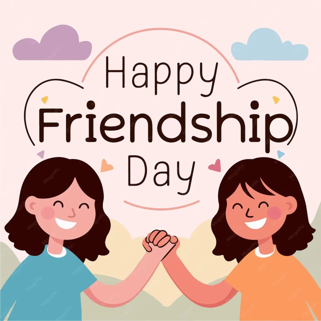 Best friends celebrating Friendship Day 2026 vector illustration